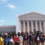 Post-argument crowd