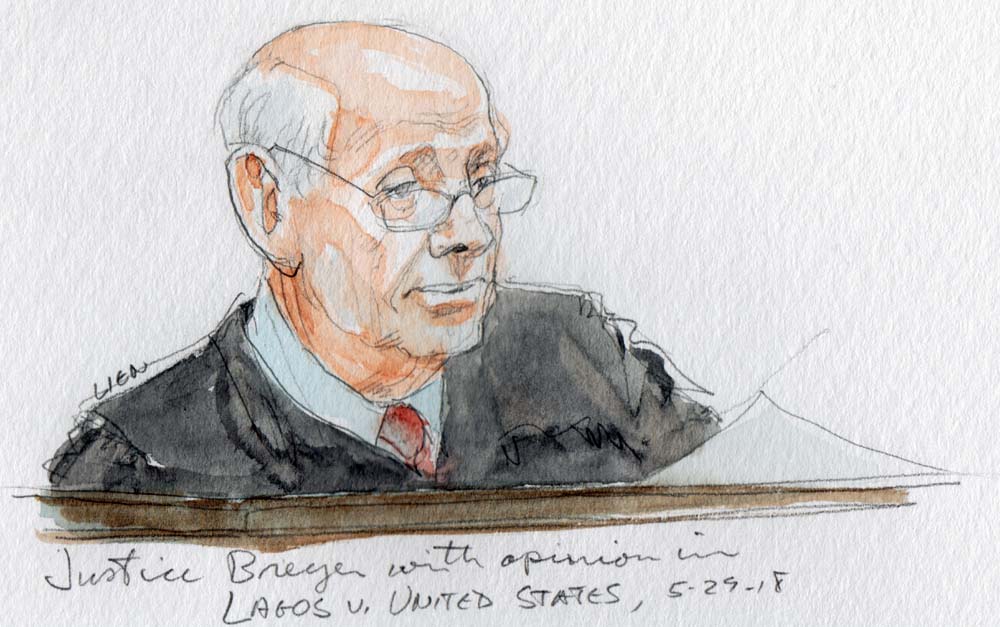 sketch of stephen breyer in black robe