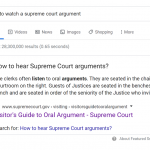 Courtroom access: An online quest: “how to watch a Supreme Court argument”