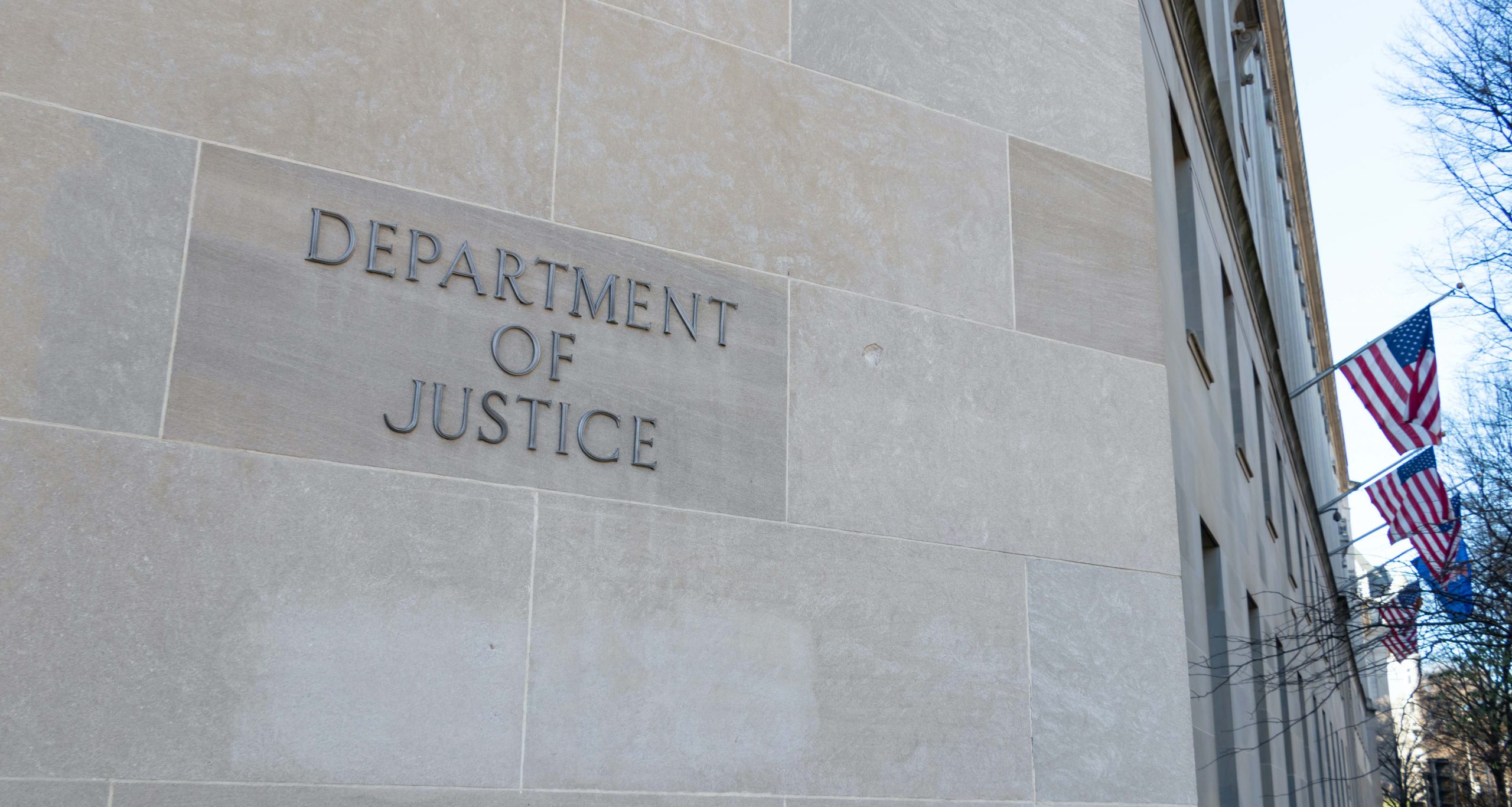 Department of Justice sign