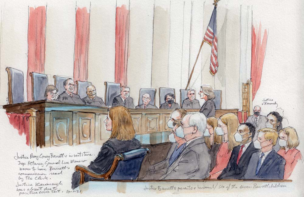 Supreme Court, without Kavanaugh, holds Barrett investiture - SCOTUSblog