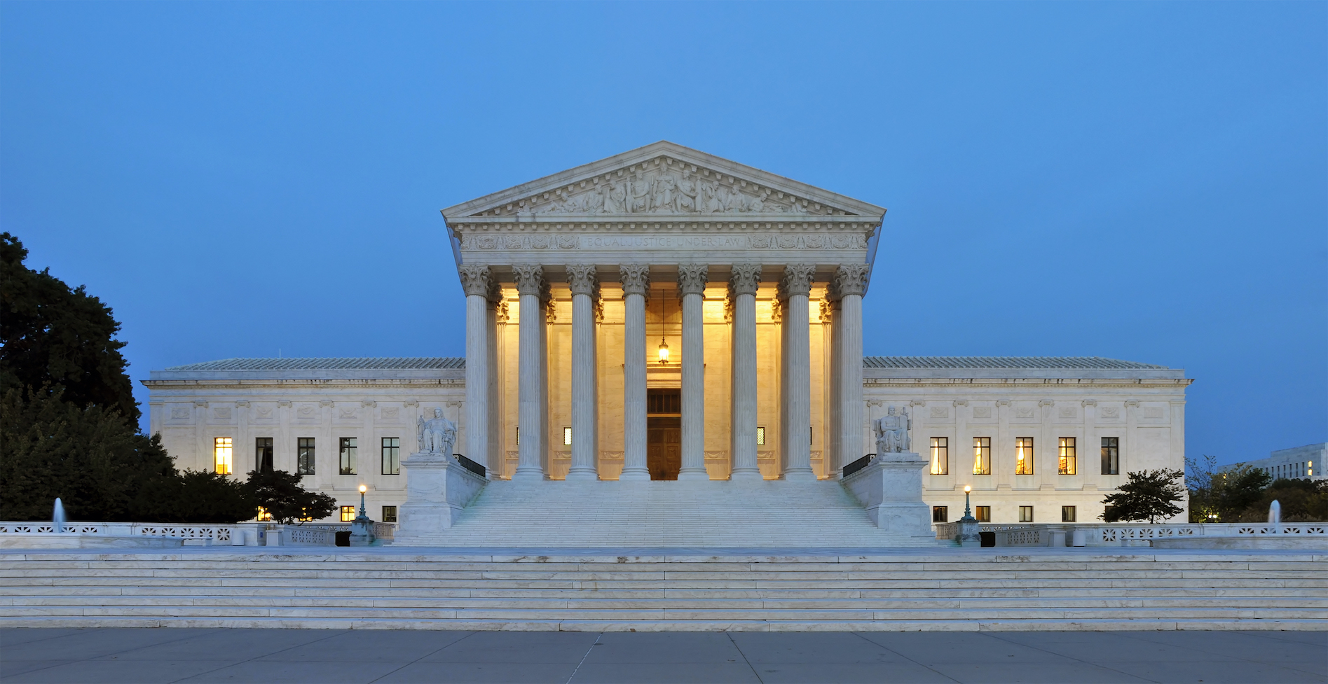 Supreme Court building at night