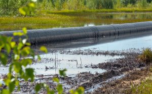Spilled,Oil,Around,The,Oil,Pipeline