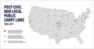 Graphic showing post-civil war local public carry laws