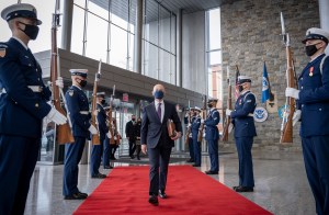DHS Secretary Alejandro Mayorkas Arrival Ceremony (2)