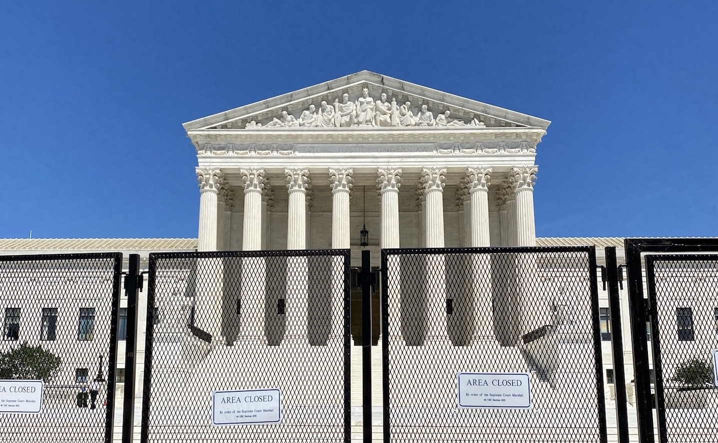 Supreme Court surrounded by fencing