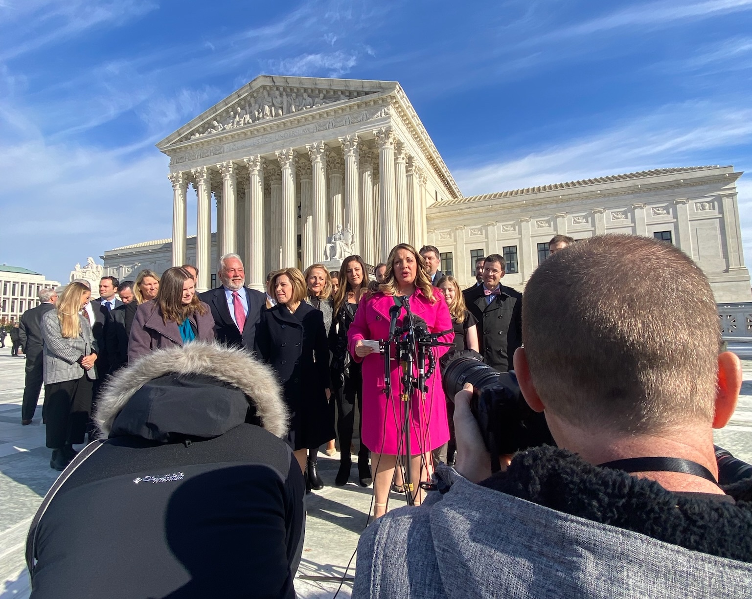 The United States Supreme Court Is Seen From The Side Of This