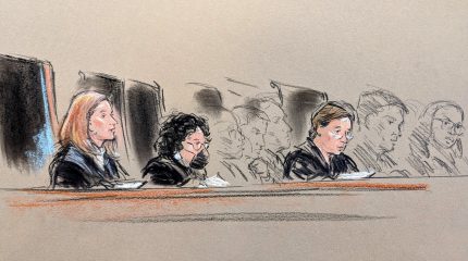 Three justices on the bench.