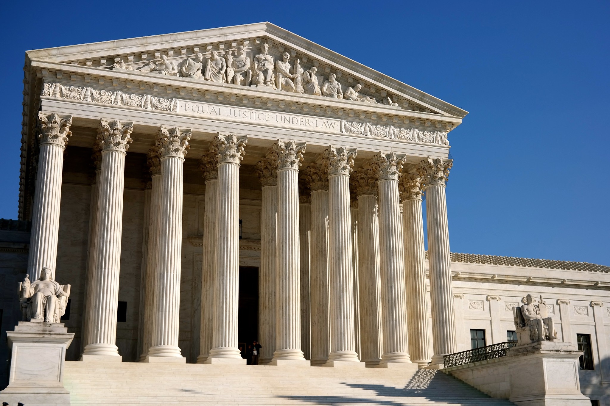 The front of the Supreme Court building.