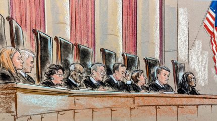 All nine justices sitting on the bench