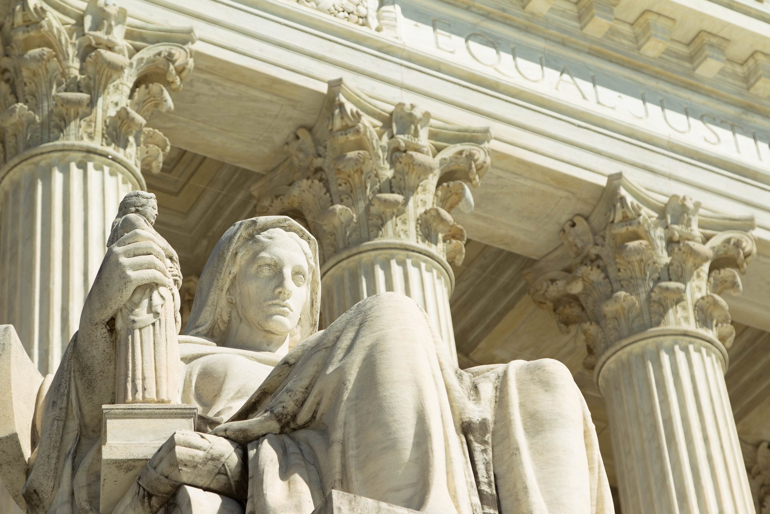 Statue of Justice outside the Supreme Court building.