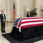 Justice Sandra Day O’Connor, lauded as “a human being, extraordinary,” lies in repose at the court