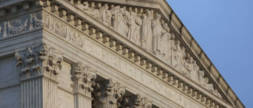 Top of Supreme Court building