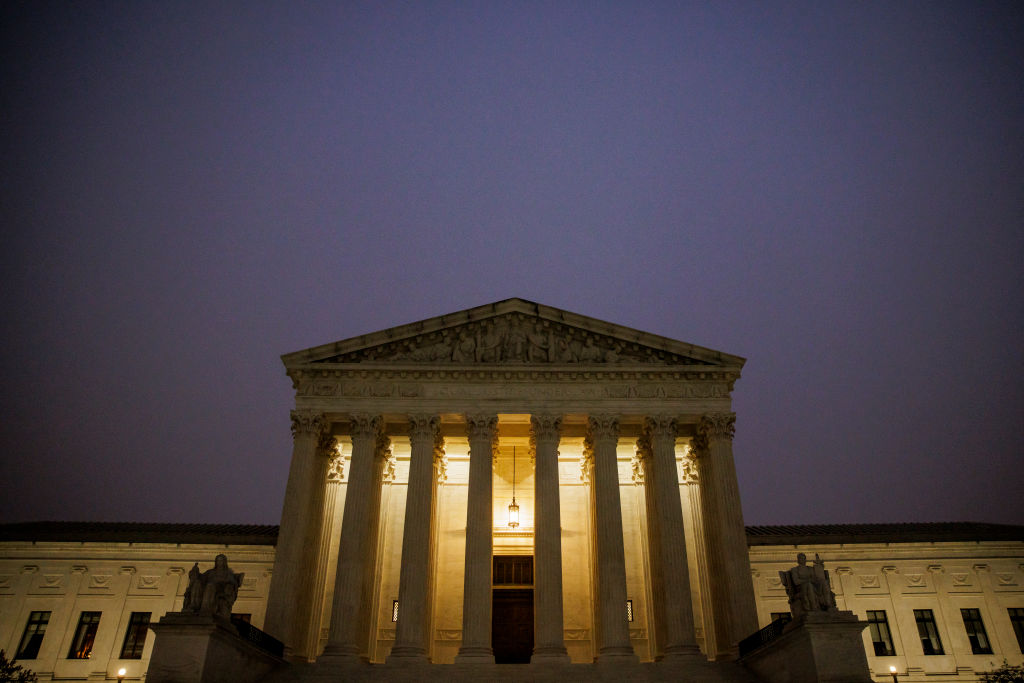 The U.S. Supreme Court is seen in the early morning hours of November 4, 2022 in Washington, DC.