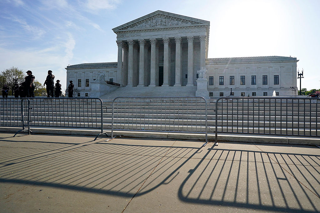 WASHINGTON, DC - APRIL 01: A general view of the U.S. Supreme Court ahead of U.S. President Donald Trump's expected arrival on April 01, 2026 in Washington, DC. The Supreme Court is hearing oral arguments in Trump v. Barbara to determine if President Trump's executive order ending birthright citizenship is constitutional. According to historians and the Court, this is the first time a sitting president has attended oral arguments at the nation's highest court.